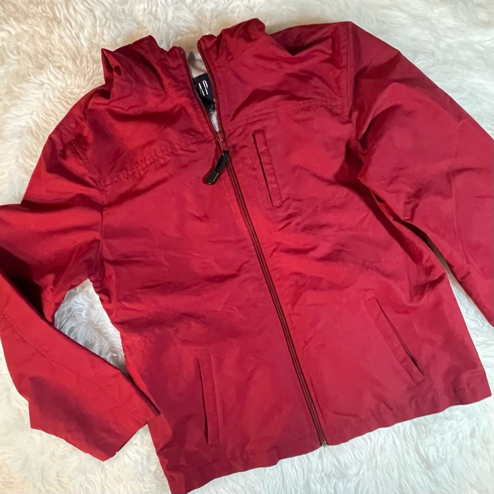 GAP Red Women’s Rain Zip-Up Jacket - Size Medium